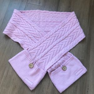 Adidas pink cable knit scarf with pockets